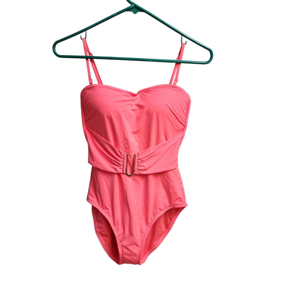 La Blanca Womens One Piece Swimsuit  LB21G09 Coral Pink Size 6 MSRP $120